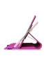 Apple iPad 2/3/4 360 Rotaing Pu Leather with Viewing Stand Plus Free Stylus Case Cover for Apple iPad 2-Pink